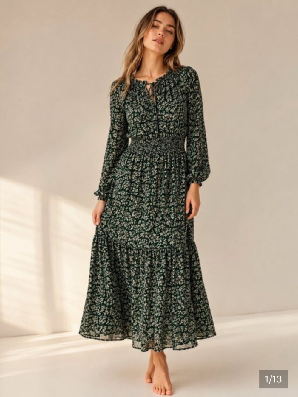 Madewell Floral Long Sleeve Boho Prarie Cottagecore Maxi Dress